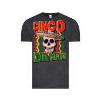 Vintage Black cinco de mayo with skull Vintage Tee - CowGirlArtShop