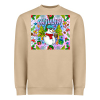 Mushroom Chillin Snow Heavyweight Sweatshirt - CowhideDigitalArt