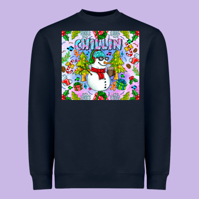 Chillin Snow Heavyweight Sweatshirt Designed By Cowhidedigitalart