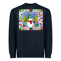 Navy Chillin Snow Heavyweight Sweatshirt - CowhideDigitalArt