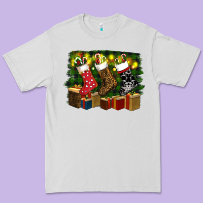 Christmas Santa Socks Premium Tee Designed By Ranaportraitstore