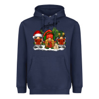 Navy Christmas choir gnomes Heavyweight Hoodie - BarkalooDesign