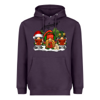 Plum Christmas choir gnomes Heavyweight Hoodie - BarkalooDesign