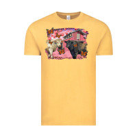 Vintage Mustard Valentine's day barn and black angus with charolais Vintage Tee - RanaPortraitStore