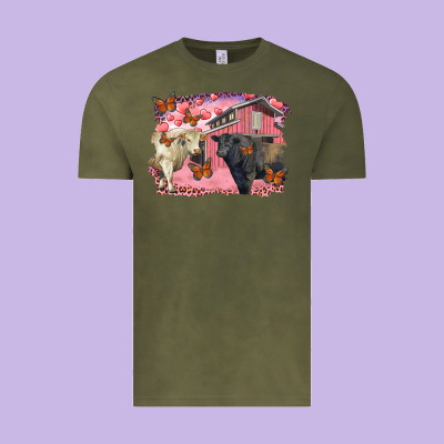 Valentine's Day Barn And Black Angus With Charolais Vintage Tee Designed By Ranaportraitstore