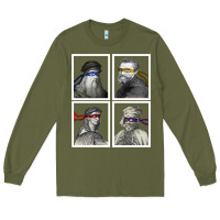 Army Green Ninja Artists Leonardo Donatello Raphael Michelangelo Parody Renaissan Long Sleeve Tee - trangStudio