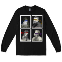 Black Ninja Artists Leonardo Donatello Raphael Michelangelo Parody Renaissan Long Sleeve Tee - trangStudio