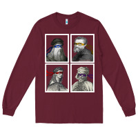 Burgundy Ninja Artists Leonardo Donatello Raphael Michelangelo Parody Renaissan Long Sleeve Tee - trangStudio