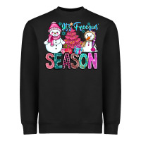 Black It's Freezin Season Heavyweight Sweatshirt - CowhideDigitalArt