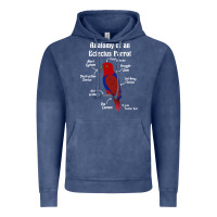 Vintage Denim Anatomy of a female Eclectus Parrot Vintage Hoodie - trangStudio