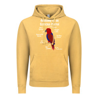 Vintage Mustard Anatomy of a female Eclectus Parrot Vintage Hoodie - trangStudio