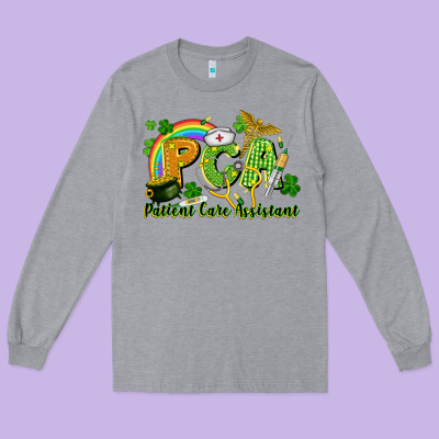 Pca Patient Care Assistant St. Patrick's Day Long Sleeve Tee Designed By Cowgirlartshop
