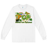 White PCA Patient Care Assistant St. Patrick's Day Long Sleeve Tee - CowGirlArtShop