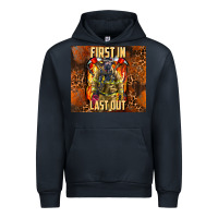 Navy first in last out firefighter Urban Hoodie - AdoDesignShop