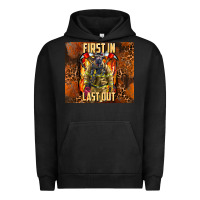 Pigment Black first in last out firefighter Urban Hoodie - AdoDesignShop