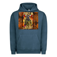 Pigment Midnight Navy first in last out firefighter Urban Hoodie - AdoDesignShop