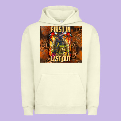 First In Last Out Firefighter Urban Hoodie Designed By Adodesignshop
