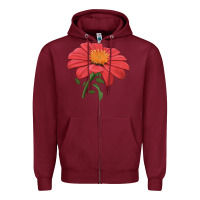 Burgundy del sol sunflower Zipper Hoodie - LillyAllenDesigns
