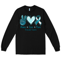 Peace Love Cure Cervical Cancer Long Sleeve Tee | Teevron