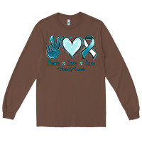 Chestnut Peace Love Cure Cervical Cancer Long Sleeve Tee - Jasminsmagicworld