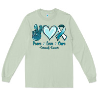 Matcha Peace Love Cure Cervical Cancer Long Sleeve Tee - Jasminsmagicworld