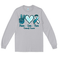 Moon Dust Peace Love Cure Cervical Cancer Long Sleeve Tee - Jasminsmagicworld