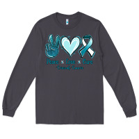 Smoke Peace Love Cure Cervical Cancer Long Sleeve Tee - Jasminsmagicworld