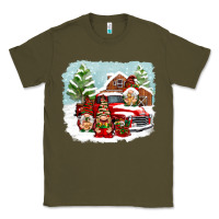 Army Green Christmas gnomes with red truck Classic Tee - NancyCooperArtShop