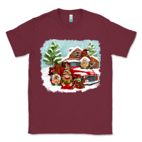 Burgundy Christmas gnomes with red truck Classic Tee - NancyCooperArtShop