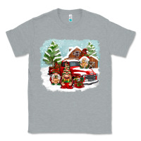 Heather Grey Christmas gnomes with red truck Classic Tee - NancyCooperArtShop