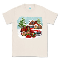 Natural Christmas gnomes with red truck Classic Tee - NancyCooperArtShop