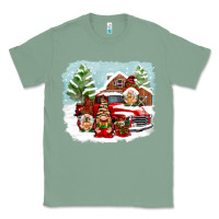 Sage Christmas gnomes with red truck Classic Tee - NancyCooperArtShop