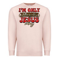 Pale Pink i'm only talking to jesus today christmas Premium Sweatshirt - BarkalooDesign
