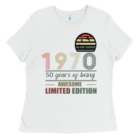 White Vintage 1970 Limited Edition 50 Years Of Being Awe Ladies Tee - Bettercallsaul