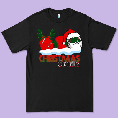 Christmas Spirits Baseball Premium Tee Designed By Bettercallsaul