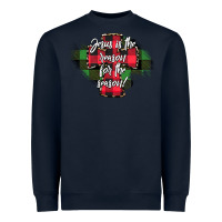 Navy Jesus is the Reason For The Season Heavyweight Sweatshirt - CowhideDigitalArt