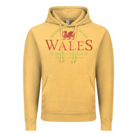 Vintage Mustard Rugby Welsh Gift Red Dragon Flag of Wales Vintage Hoodie - trangStudio