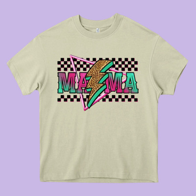 Mama Techno Lightning Bolt Heavy Core Tee Designed By Jasminsmagicworld