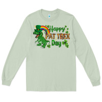 Matcha St. Patrick's Happy Pat T-Rex Day with rainbow Long Sleeve Tee - HowdyJamesFarm