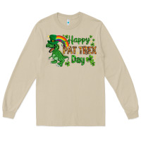 Mushroom St. Patrick's Happy Pat T-Rex Day with rainbow Long Sleeve Tee - HowdyJamesFarm