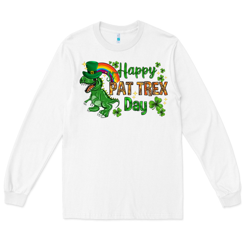St. Patrick's Happy Pat T-rex Day With Rainbow Long Sleeve Tee by HowdyJamesFarm | Teevron