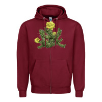 Burgundy whipple cholla cactus Zipper Hoodie - LillyAllenDesigns