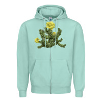 Seafoam whipple cholla cactus Zipper Hoodie - LillyAllenDesigns