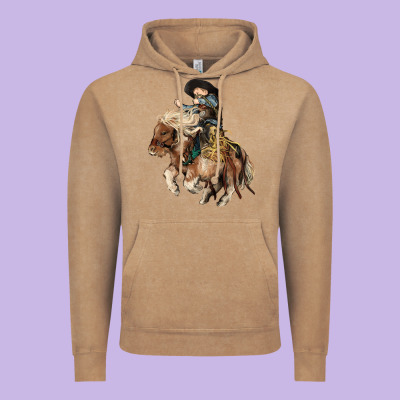 Midilli Little Cowboy Kid Rodeo Vintage Hoodie Designed By Howdyjamesfarm