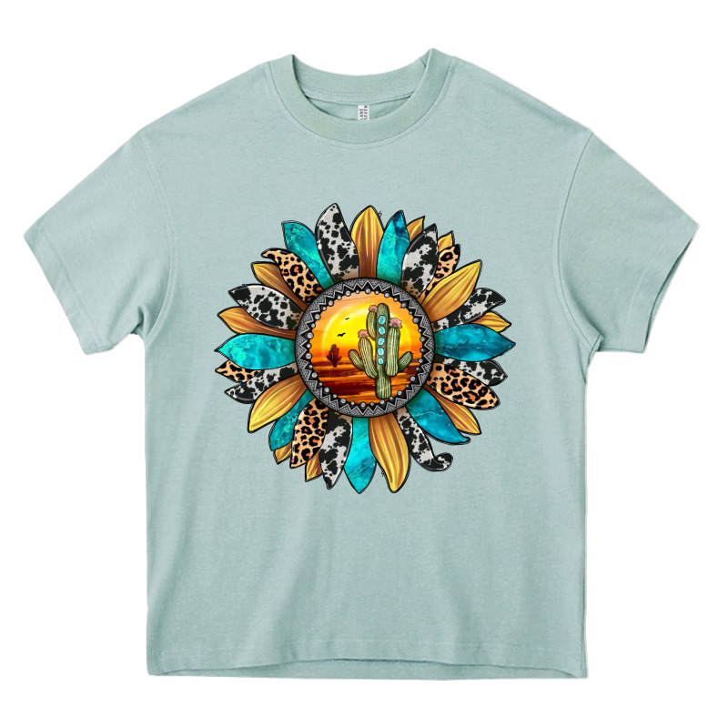 Sunset Sunflower Heavy Core Tee by JahusDesignShop | Teevron