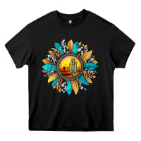 Black sunset sunflower Heavy Core Tee - JahusDesignShop