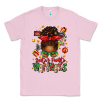 Bubblegum Pink santa's favorite waitress messy bun Classic Tee - texasbilliewilder