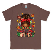 Chestnut santa's favorite waitress messy bun Classic Tee - texasbilliewilder