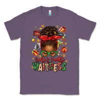 Santa's Favorite Waitress Messy Bun Classic Tee | Teevron