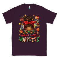 Plum santa's favorite waitress messy bun Classic Tee - texasbilliewilder